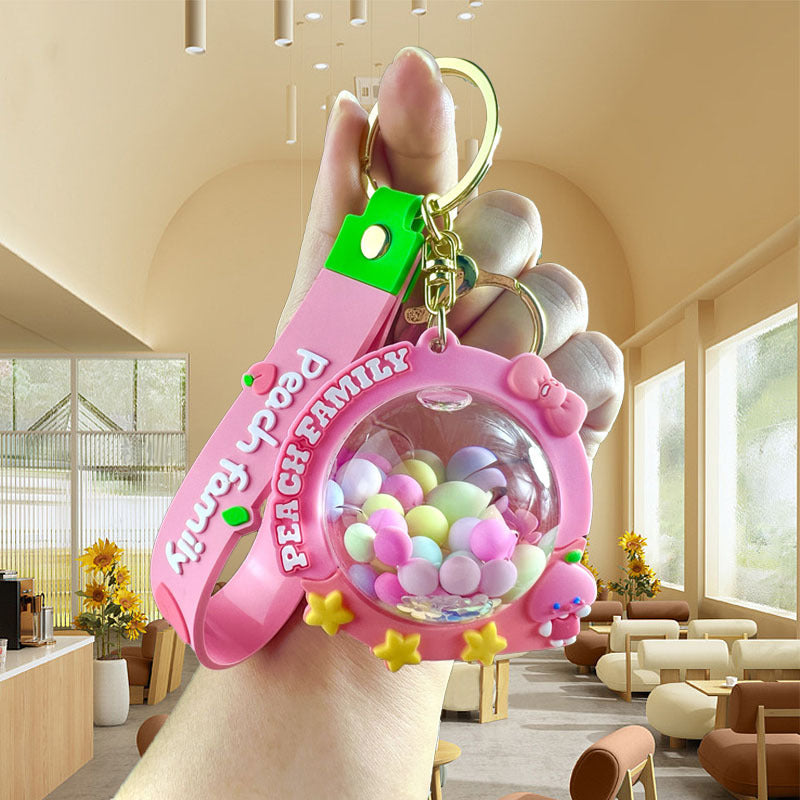 Wholesale Peach Quicksand Oil Cartoon Keychains ACC-KC-Chaow004