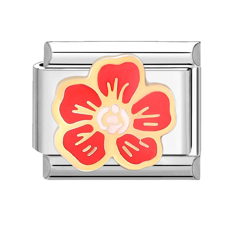 Wholesale Italian Charm Bracelet 9mm DIY Splicing Red Series Titanium Steel Composable Bracelet