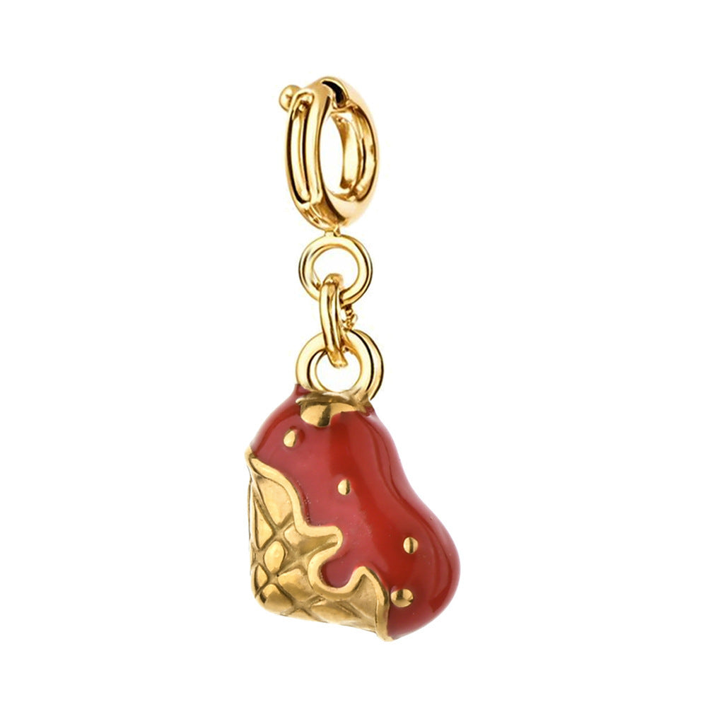 Wholesale Retro Style Heart Series Oil Dripping Colorful Stainless Steel  Charms