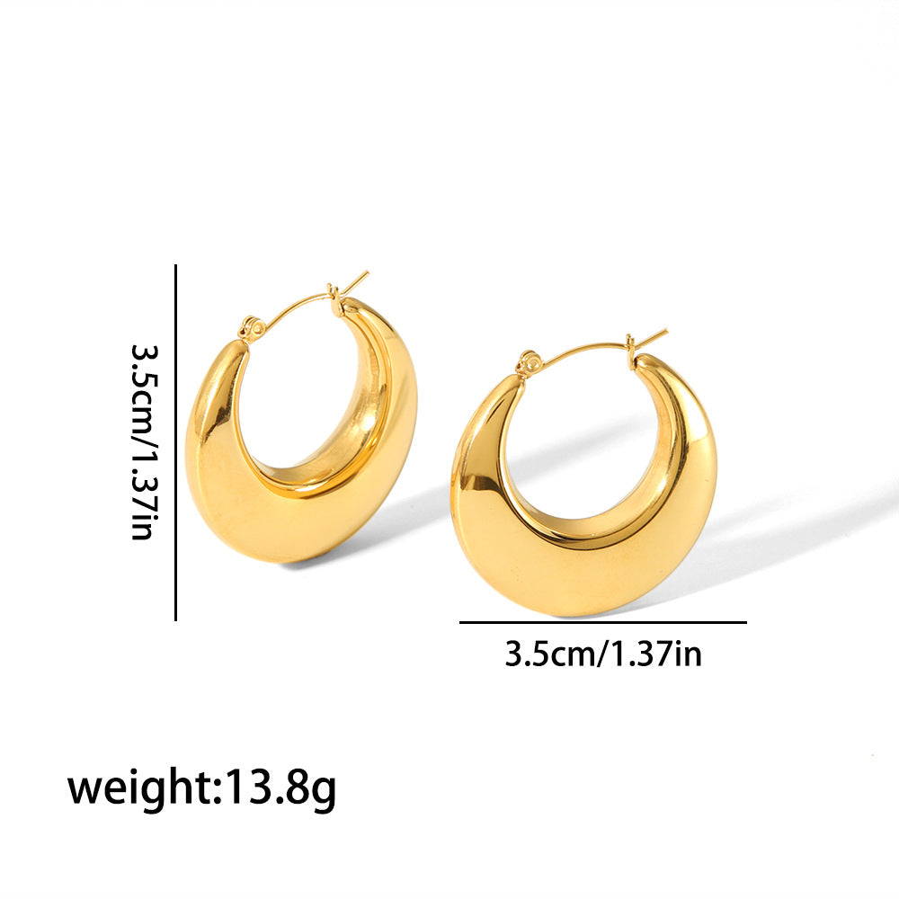 Wholesale 18K gold stainless steel titanium steel openwork earrings