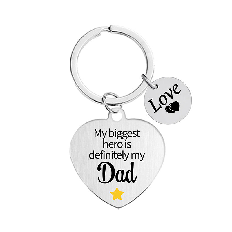 Wholesale Color Printing Family Affection Inspirational Dad Mom Sister Brother Metal Keychain Holiday Gift ACC-KC-Ganggu019