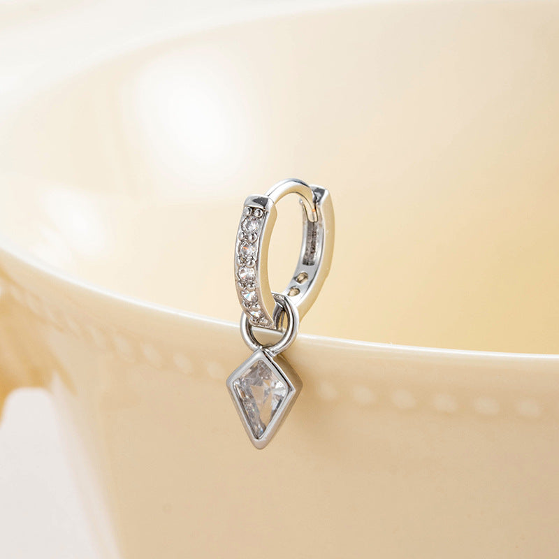 Wholesale Single Diamond Earrings Zircon Pendant Earrings ACC-ES-HengSen002