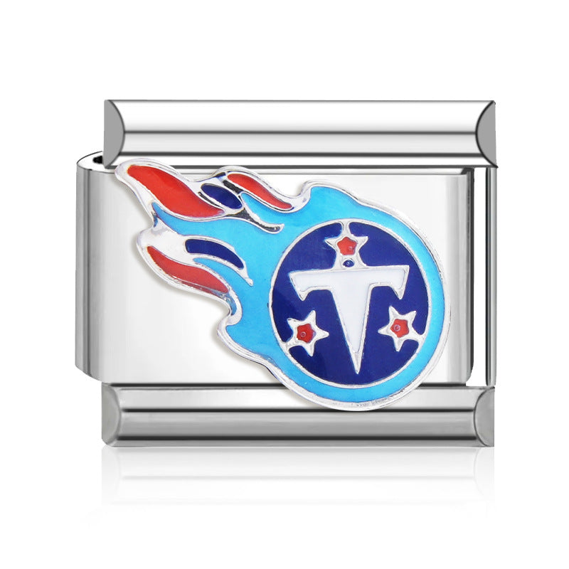 Wholesale 2PCS 9mm Italian Charm Starter Bracelets DIY Rugby Stainless Steel Composable Bracelet