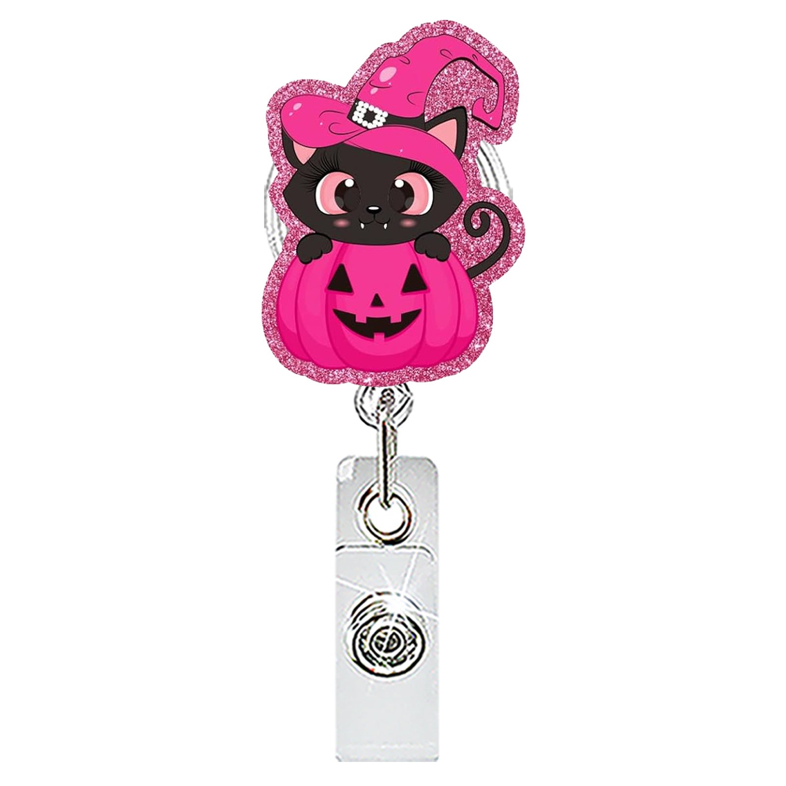 Wholesale  Ghost Pumpkin Acrylic Badge Reel Retractable ID Holder Fashion Accessory Gift