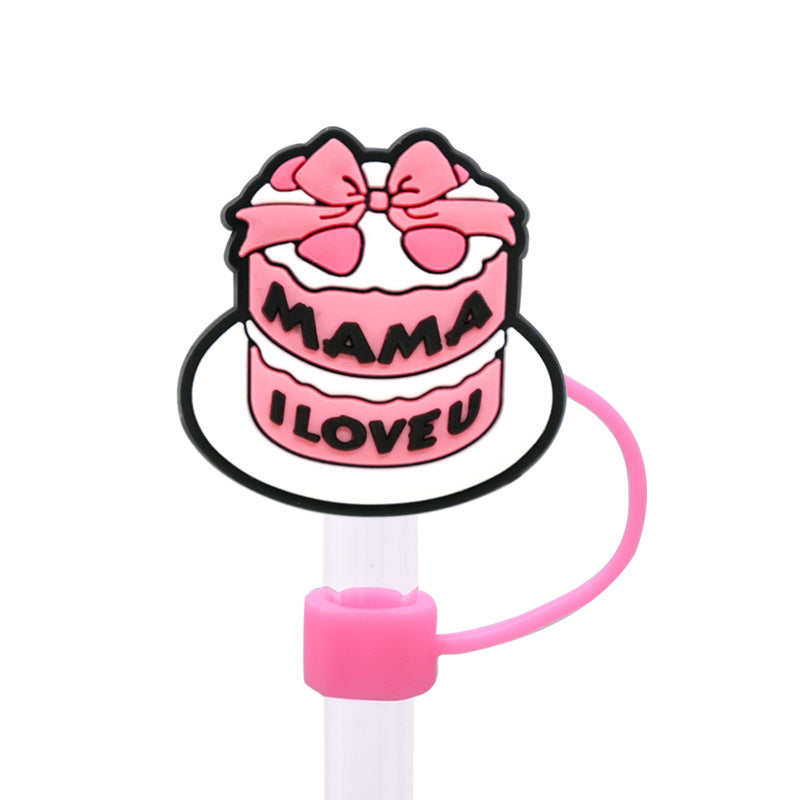 Wholesale Random 100pcs Mother's Day Straw Cover 10MM Straw Tube Cap