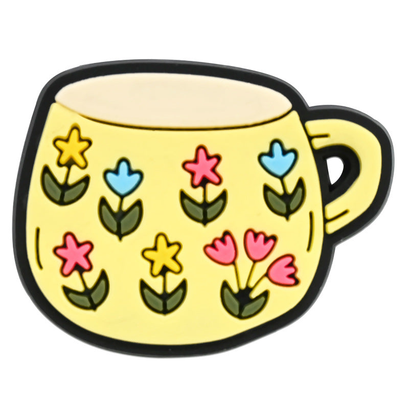 Wholesale Random 100pcs Cartoon Tableware Cups PVC Soft Rubber Shoe Buckle Decoration ACC-SC-RYY060