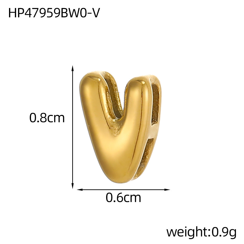 Wholesale Hollow small letters stainless steel plated 18K gold mini pendant