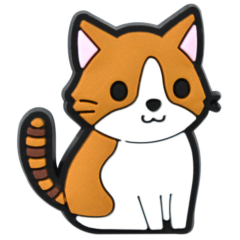 Wholesale  Random 100pcs  Cat  PVC Soft Rubber Shoe Buckle Decoration