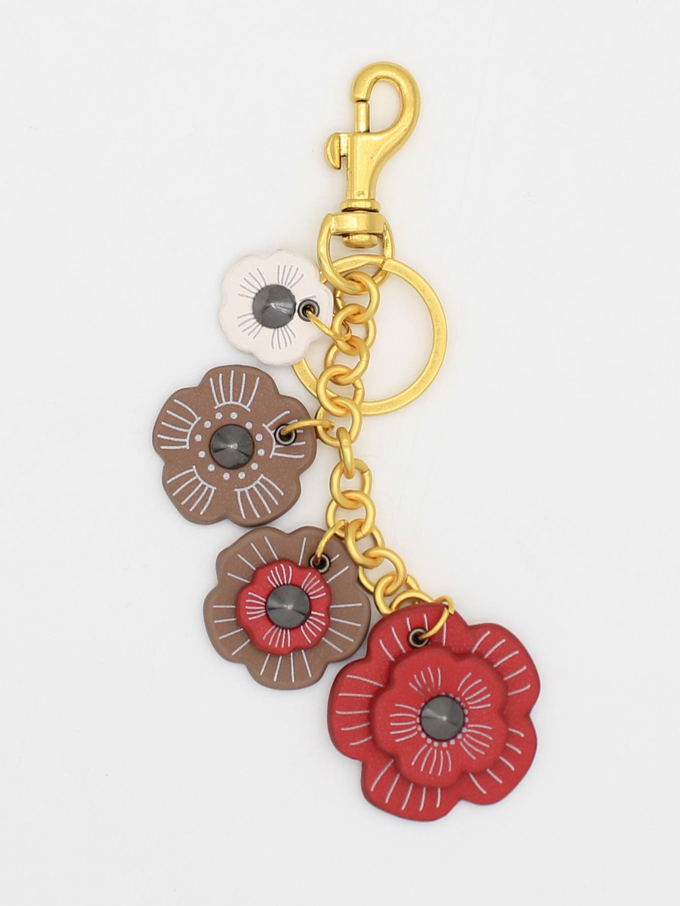 Wholesale Retro PU Flower Keychain Bag Charm Fashion Camellia Phone Lanyard Resale Accessory