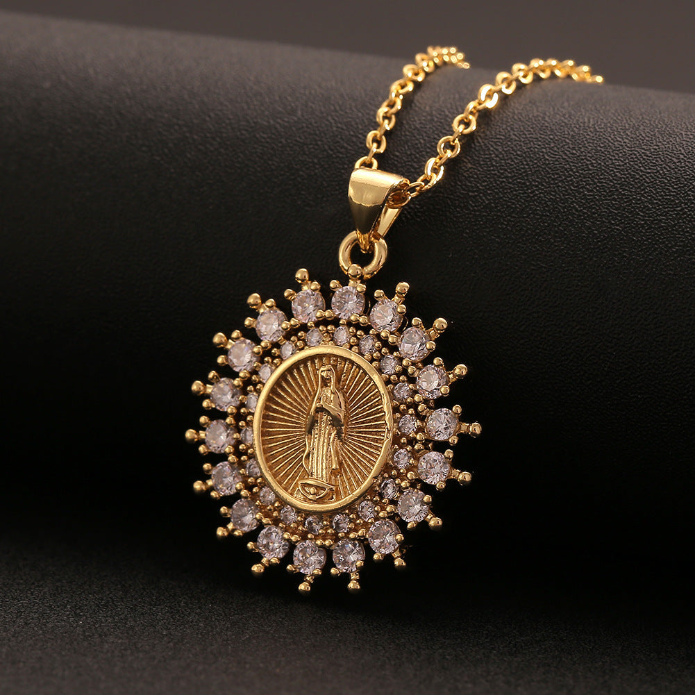 Wholesale Fashion Women' s Jewelry Virgin Mary Pendant Religious Accessories Necklace