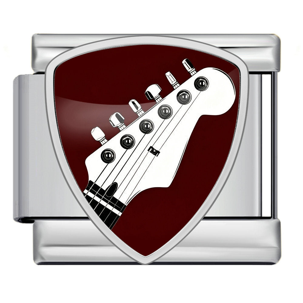 Wholesale Stainless Steel Shield Shape Guitar Pendant DIY Charm Fashion Accessory Gift