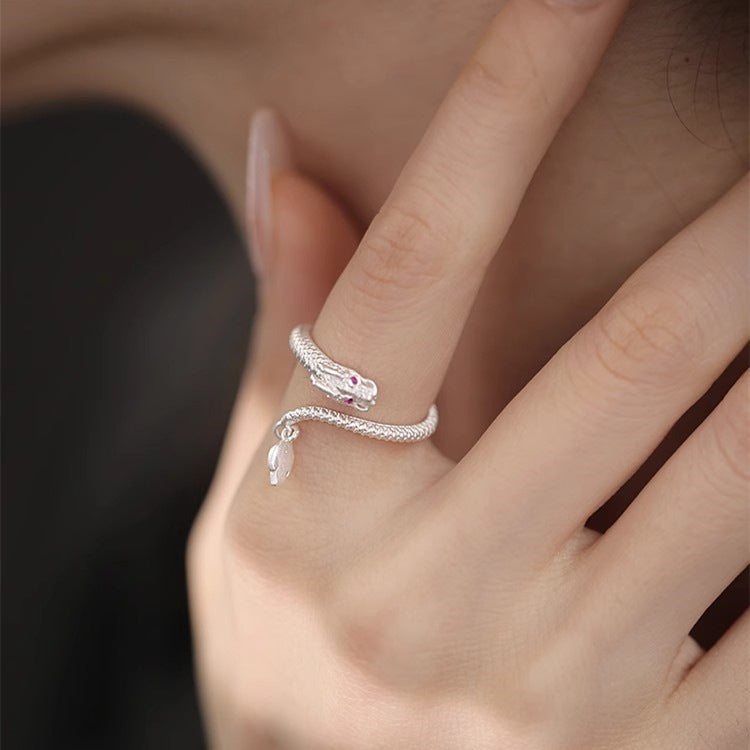 Wholesale Sterling Silver Dragon Swing Tail Adjustable  Ring