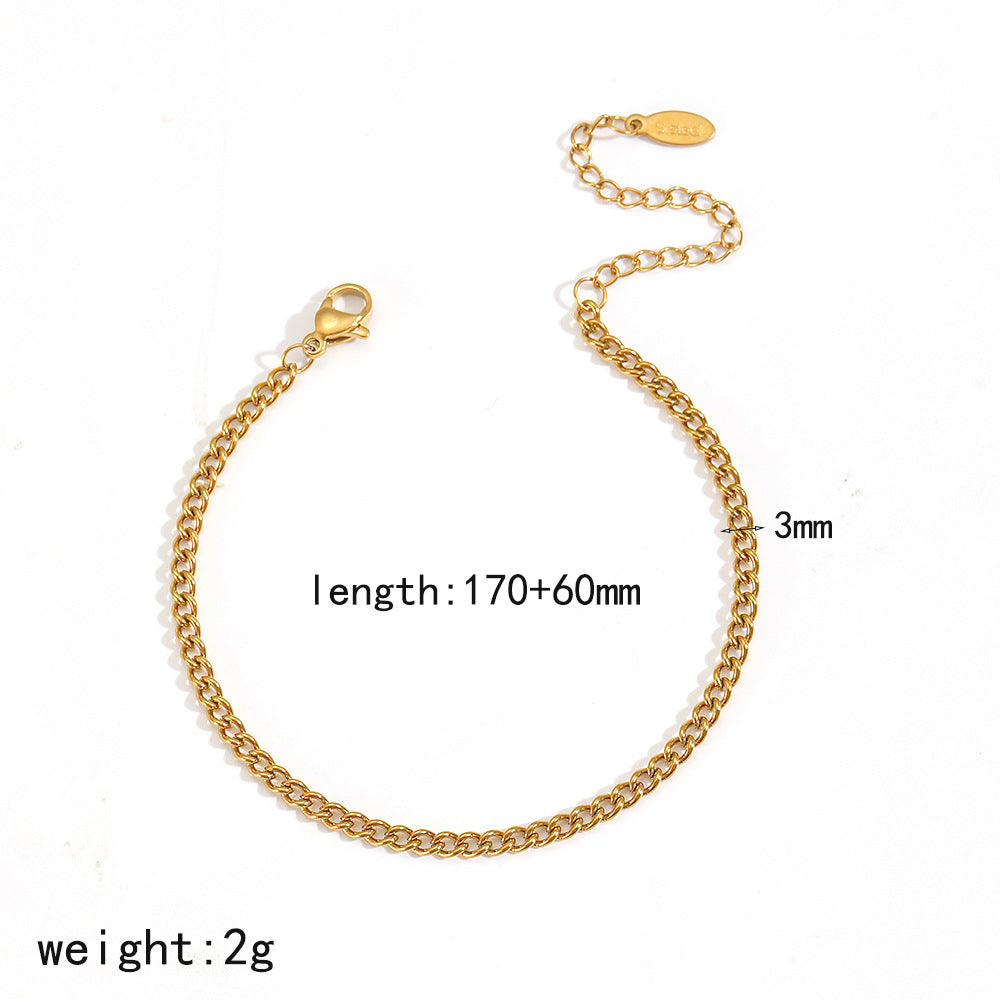 Wholesale DIY bracelet 18k gold stainless steel chain bracelet with a high-end feel