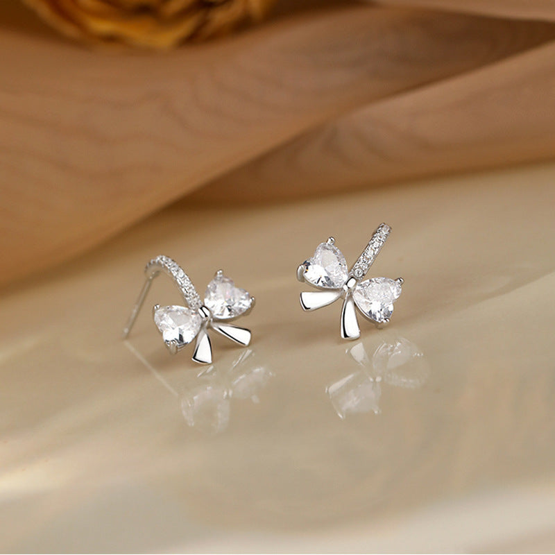 Wholesale S925 sterling silver bow stud earrings