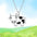 Wholesale cute cow hollow diamond pendant  necklace