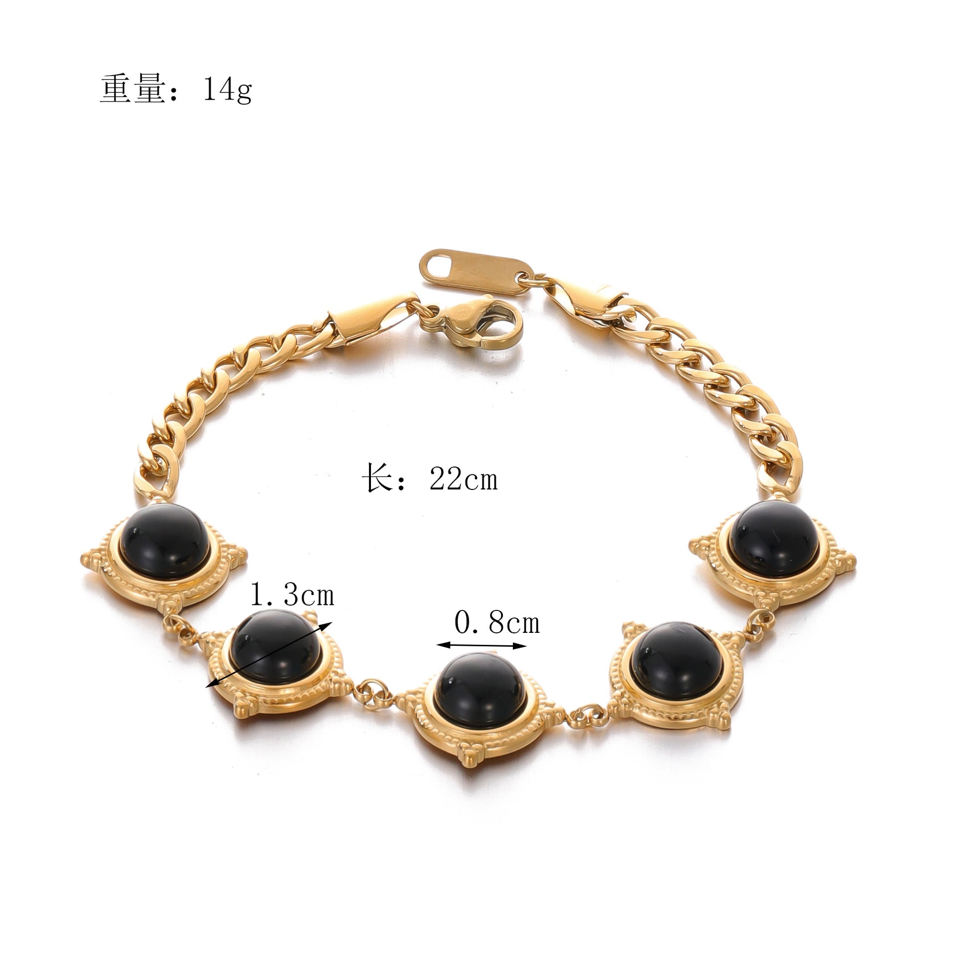 Wholesale stainless steel inlaid natural stone bracelet