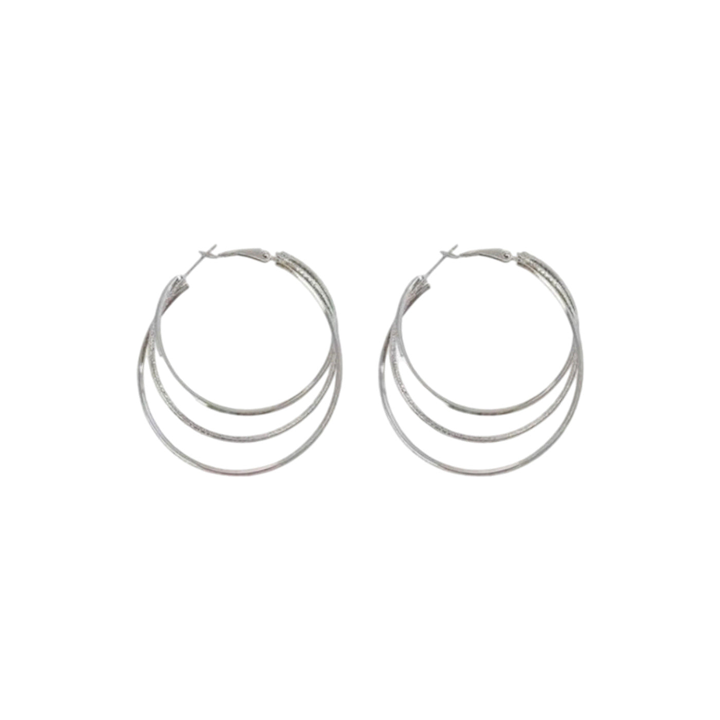 Wholesale Large earrings  suitable silver needle earrings large circle plain earrings