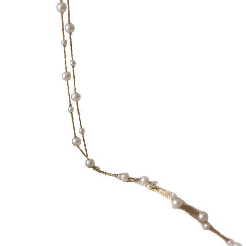Wholesale Titanium Steel Light Luxury Pearl Choker Necklace