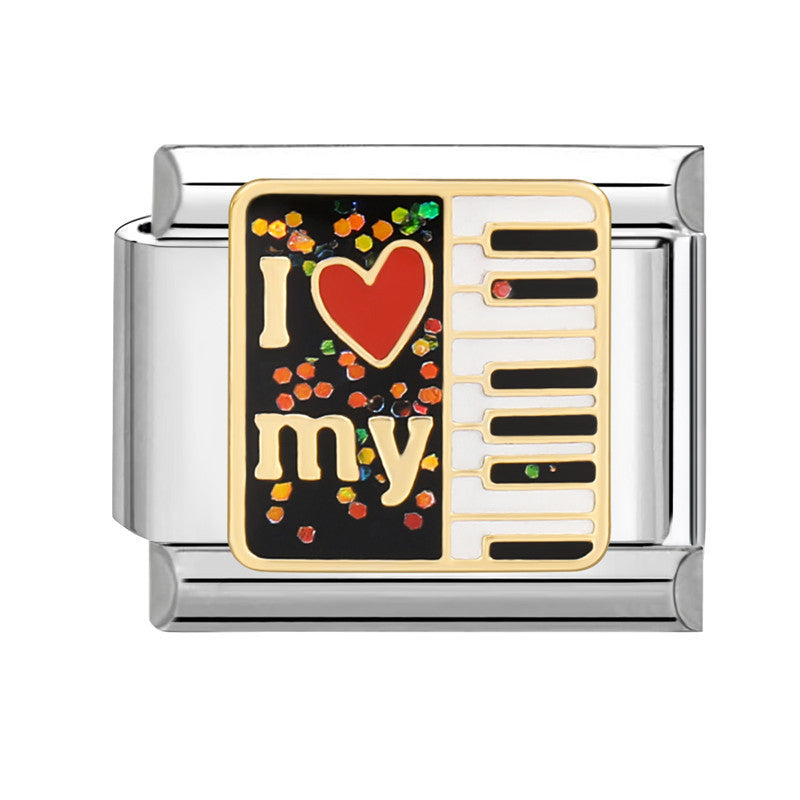 Wholesale Italian Charm Bracelet 9mm DIY Splicing Removable Stainless Steel Black Series Composable Bracelet