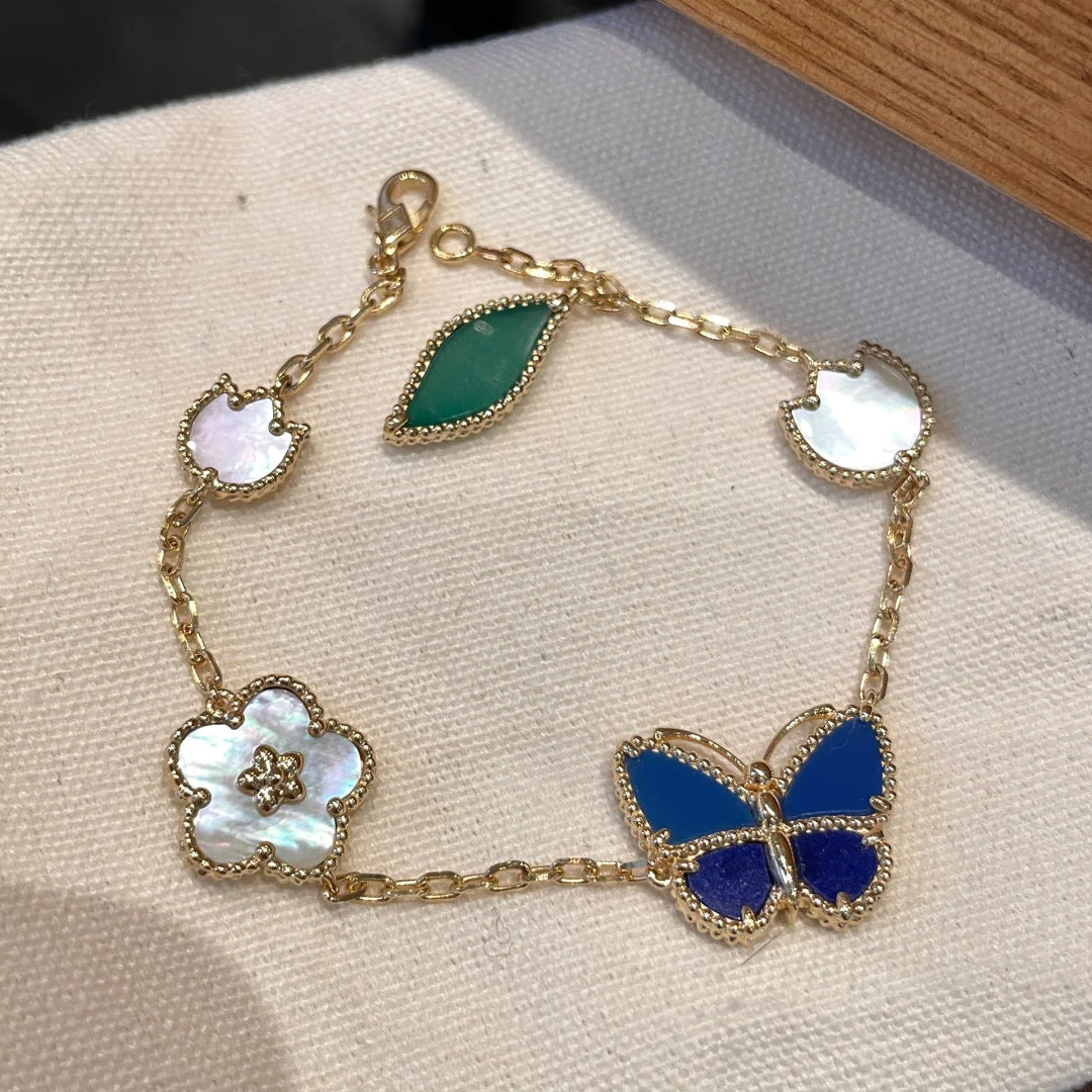 Wholesale Light Luxury Ladybug Butterfly Clover Bracelet Gold-Plated Fashion Jewelry Accessory for Women