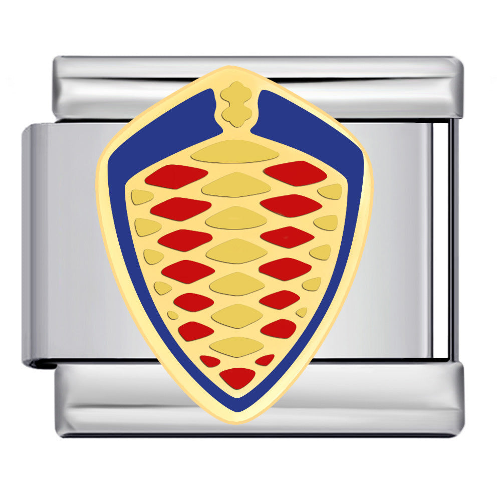 Wholesale 5pcs Italian Charm Bracelet 9mm DIY Splicing Car Logo Stainless Steel Composable Bracelet