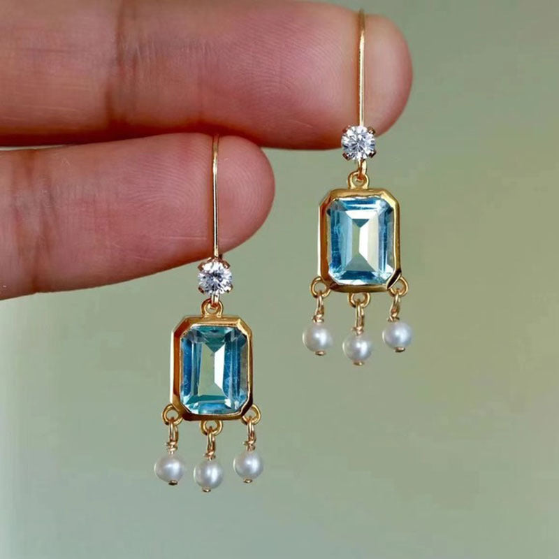 Wholesale Ocean Blue Topaz Earrings