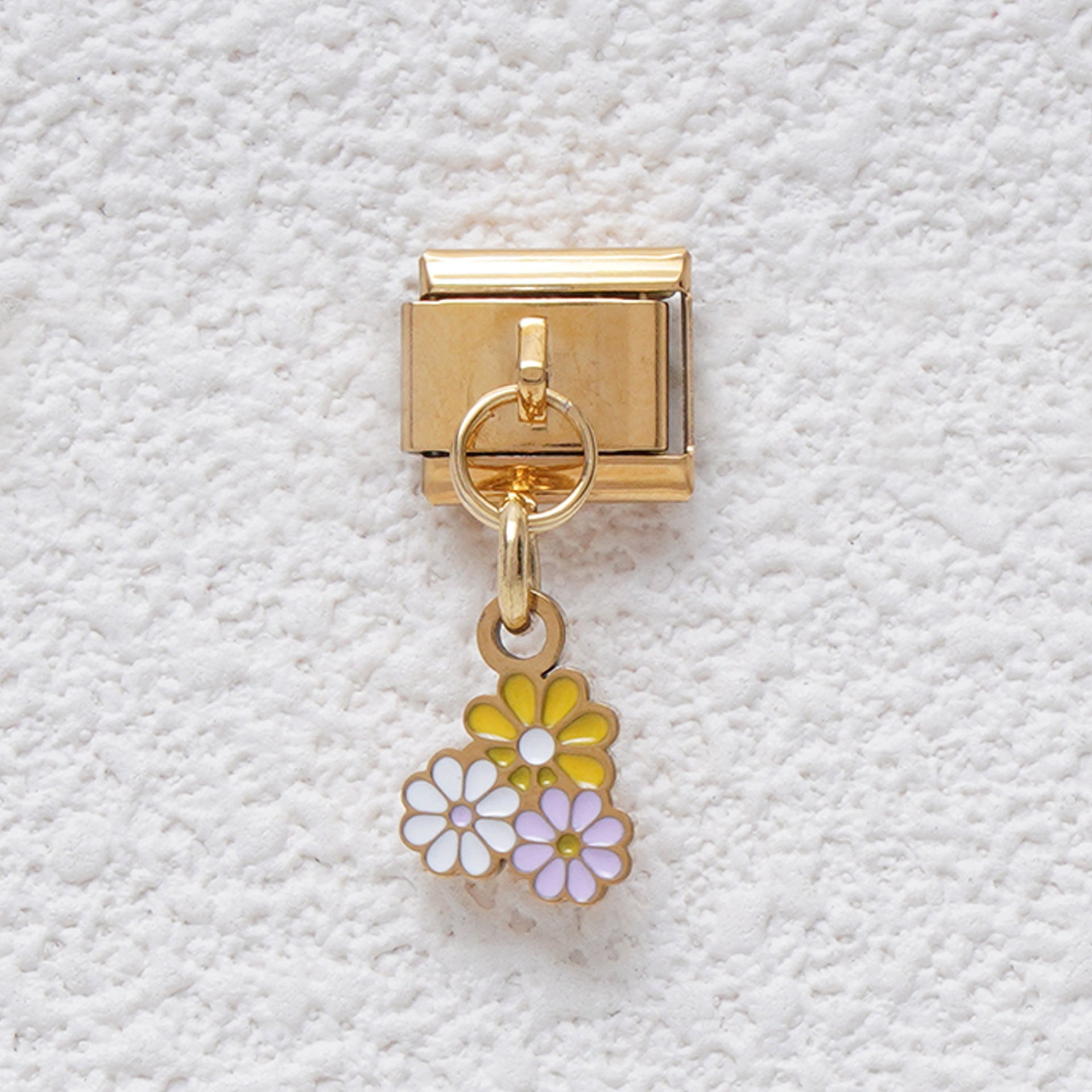 Wholesale Italian Charm Bracelet 9mm DIY Splicing Rainbow Flower Candy Stainless Steel Composable Bracelet