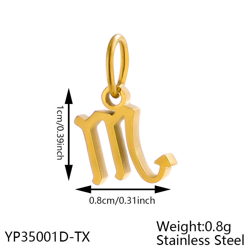 Wholesale Twelve Zodiac DIY stainless steel micro-inlaid diamond pendant