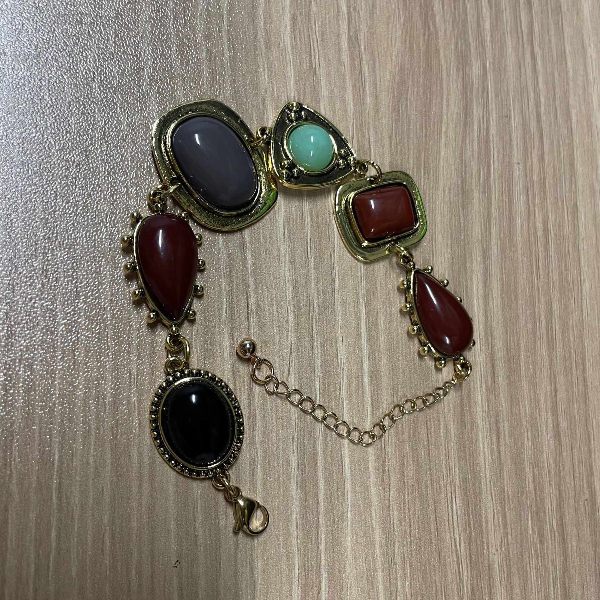 Wholesale Retro Bohemian Women S Fashion Bracelet With Resin Gemstone Inlay Everyday Wear Jewelry Accessory