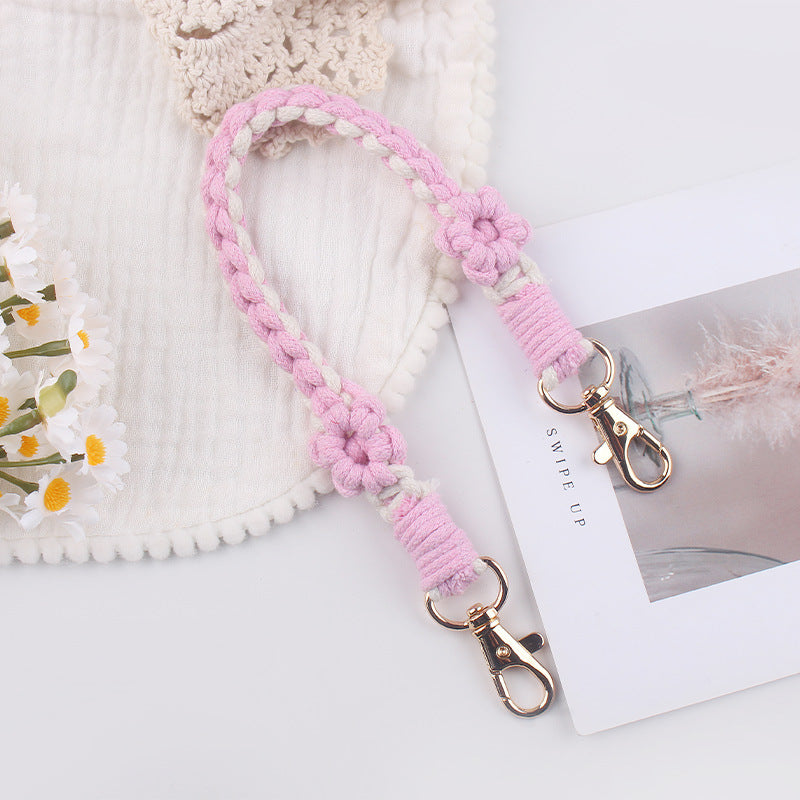 Wholesale creative handmade woven flower daisy pattern cup set cup rope cup accessories