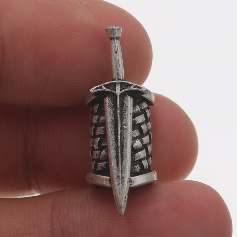 Wholesale Vintage Men's Plaid Rune Pendant Accessories Necklace Pendant ACC-PT-Hongg001