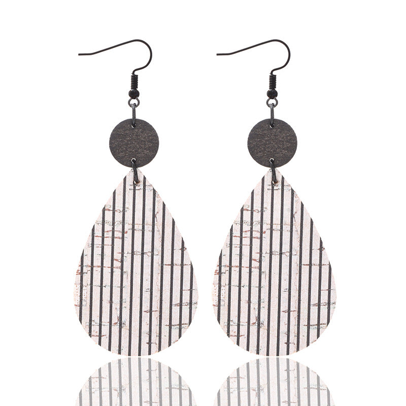 Wholesale Retro Style Natural Cork Crack Earrings