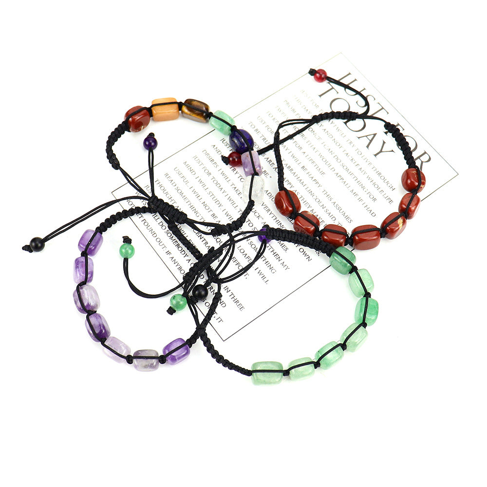 Wholesale Crystal Beaded Bracelet Geometric Rectangular Stone Yoga Accessory Boutique Resale