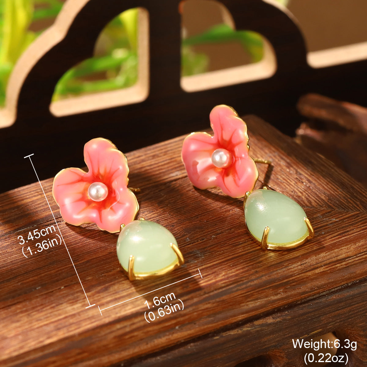 Wholesale Butterfly Pattern Pearl Drop Oil Gradient Flower Necklace Ring Earring Set