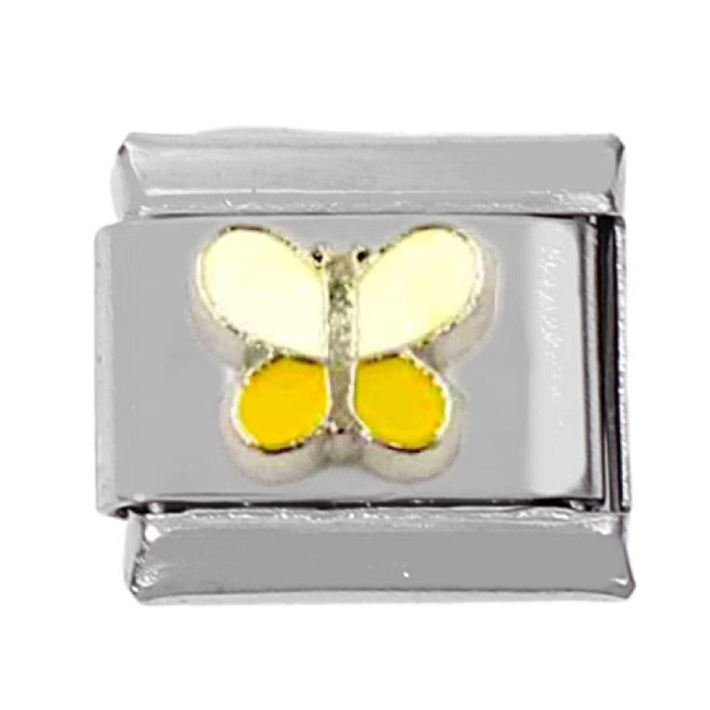 Wholesale 5pcs Italian Charm Bracelet Charm Module Stainless Steel Tulip Butterfly Bracelet 9mm DIY Pattern Free Stitching Detachable Composable Bracelet ACC-BT-DaLiang013