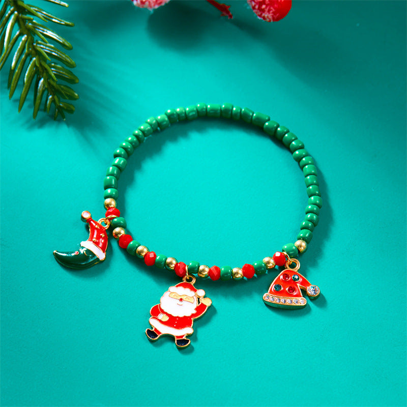 Wholesale Christmas beaded snowman bracelet