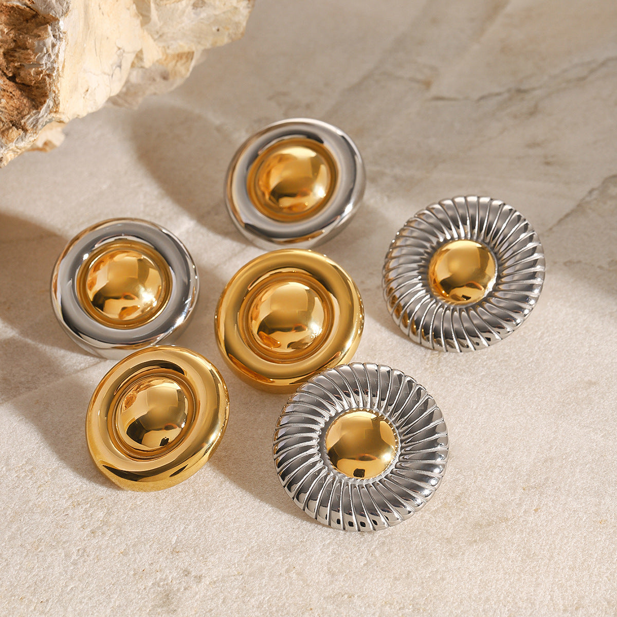 Wholesale  Stainless Steel Exaggerated Thread Earrings