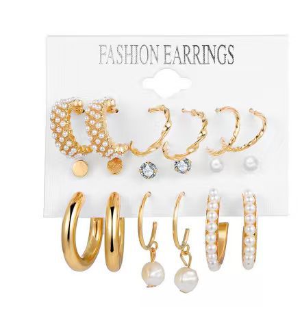 Wholesale Alloy Geometric Square Earrings Set Ins Style Fashion Jewelry Accessory