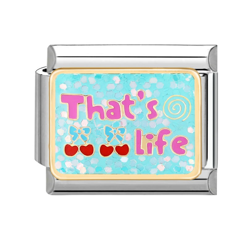 Wholesale 9mm Italian Charm Starter Bracelets DIY square Single Section Creative Stainless Steel Composable Bracelet