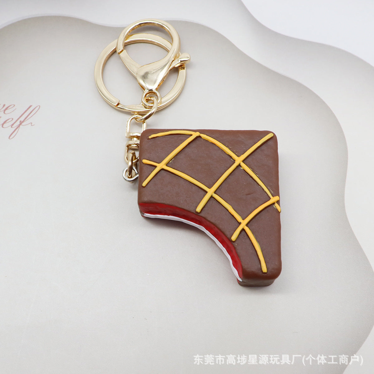 Wholesale Mini Artificial Resin Chocolate Cake Keychain Bag Charm Everyday Accessory
