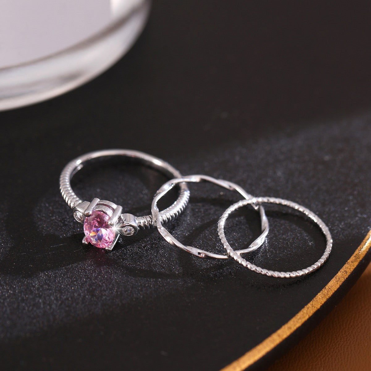Wholesale  personality multi-piece set twisted plain ring