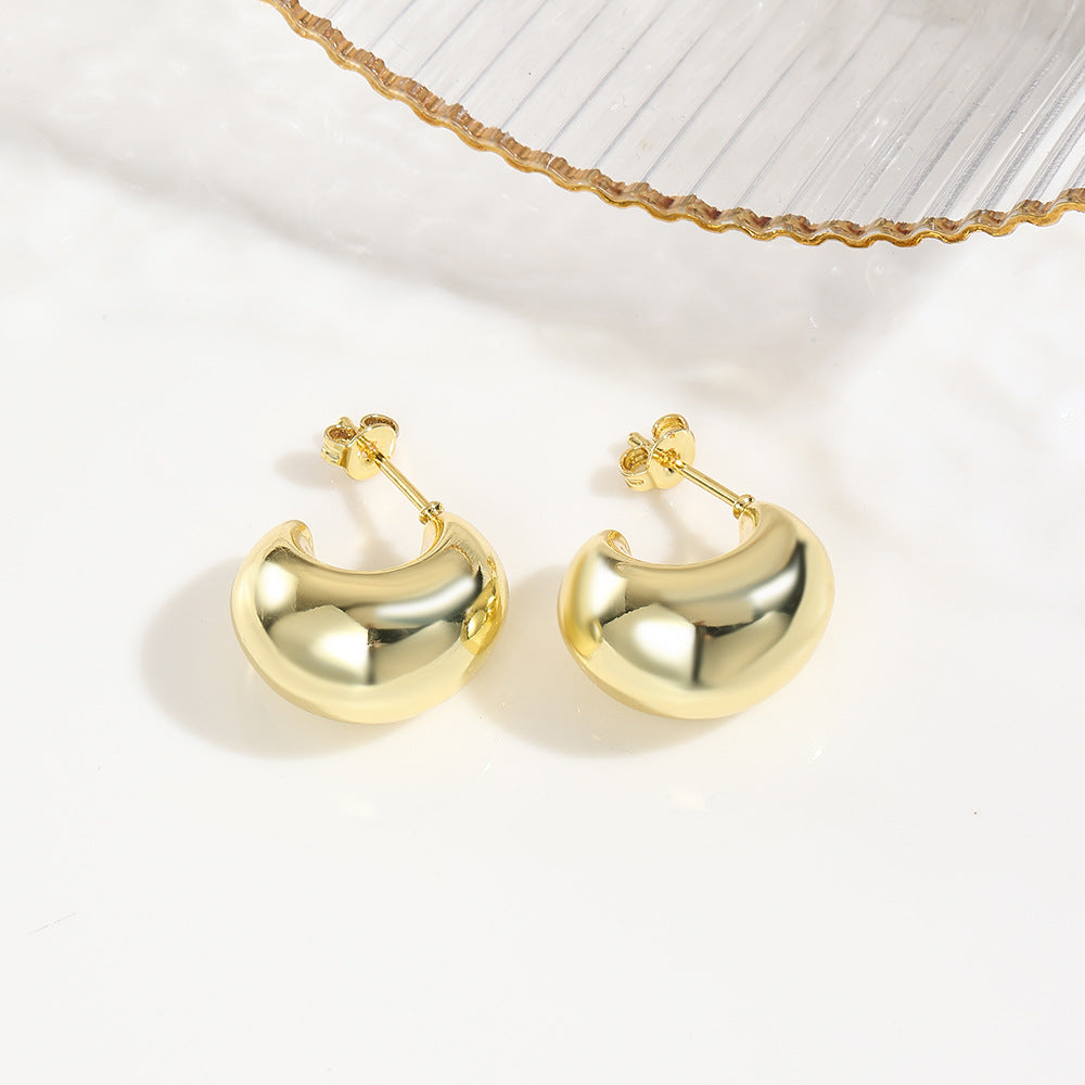 Wholesale  plating 18k hollow  C type earrings