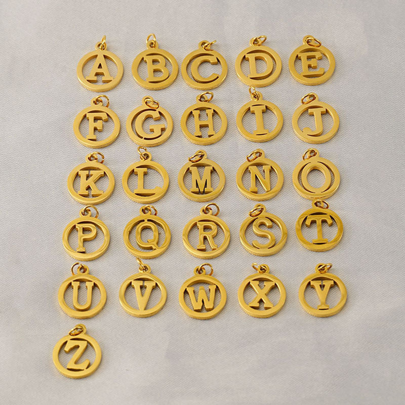 Wholesale Hollow letter Diy 26 English letter pendant