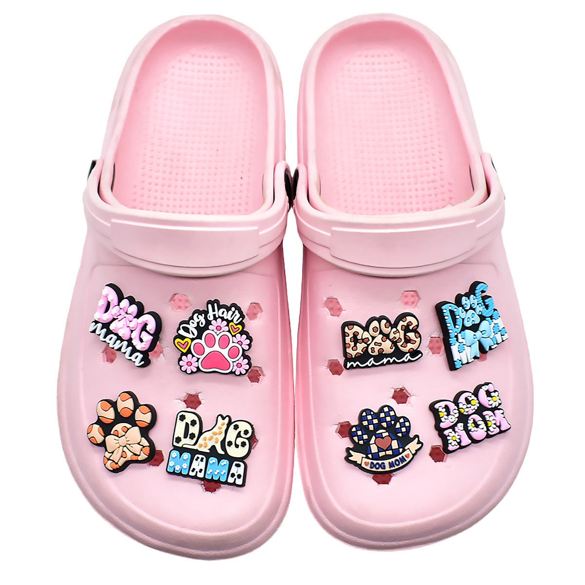 Wholesale  Random 100pcs Creative Cute dog-themed   PVC Soft Rubber Shoe Buckle Decoration
