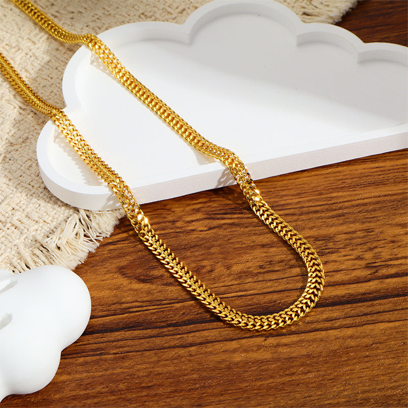 Wholesale Titanium Steel Gold Polished Chain Necklace Minimalist Jewelry Accessory for Everyday Use