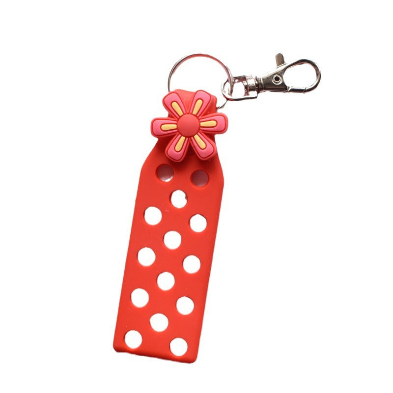 Wholesale Random 10pcs Colored Flower PVC Soft Adhesive DIY Board Keychains ACC-KC-RYY004