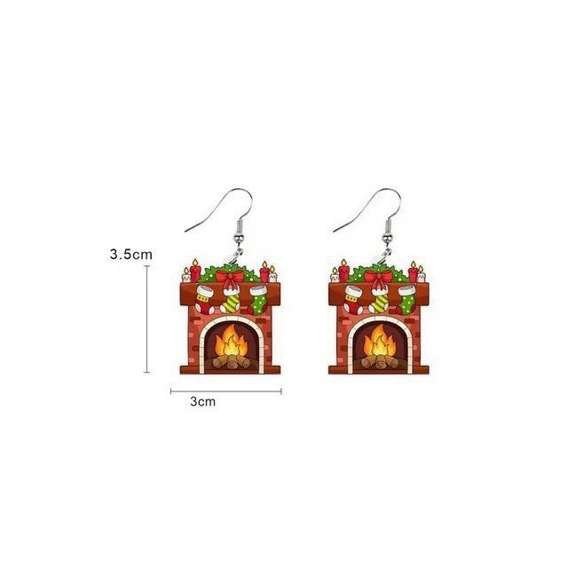 Wholesale 5pcs Christmas Acrylic Cute Earrings