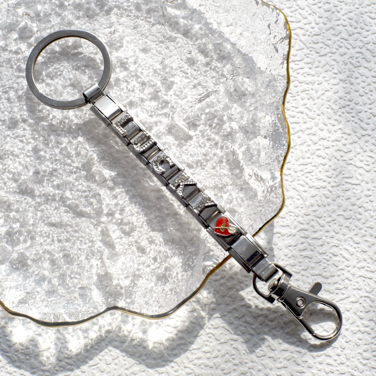 Wholesale fashion italian module diy keychain ball dog christmas friend gift