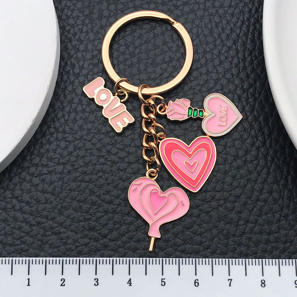 Wholesale Modern Art Love Rose Potion Keychain Fashion Jewelry Accessory for Couples Gift