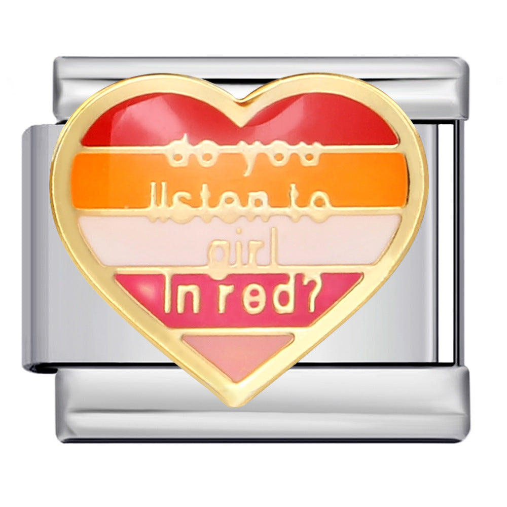 Wholesale Italian Charm Bracelet 9mm DIY Splicing Removable Love Element Stainless Steel Composable Bracelet